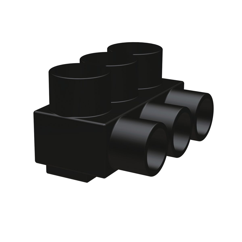 Product image for Burndy 1PL2506 UV Rated Plastisol Covered Al Distribution Connectors, 1-Sided Entry, 6 Ports, #10 AWG- 250 Kcmil, 600 V, 5/16" Hex