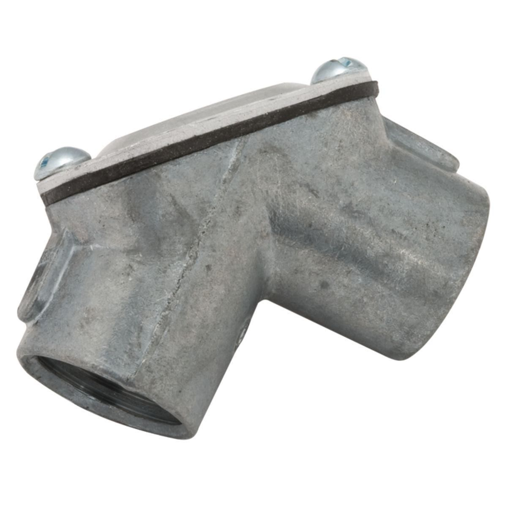 Product image for Raco 2653 3/4" 90deg Rigid/IMC Handy Pulling Elbow, Threaded FxF, Die Cast Zinc