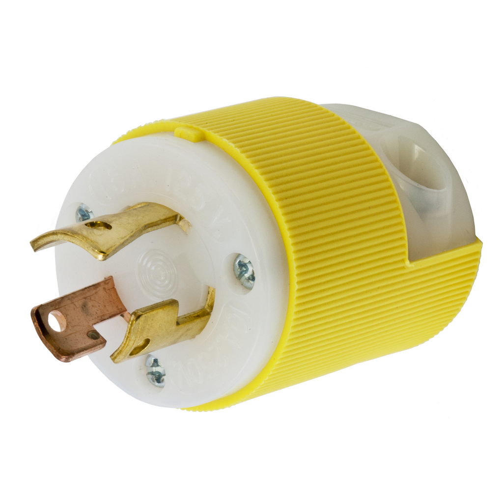 Hubbell HBL7567CY Locking Plug, 3P3W, 10A 250V/15A125V, YL Product image for Hubbell HBL7567CY Locking Plug, 3P3W, 10A 250V/15A125V, YL