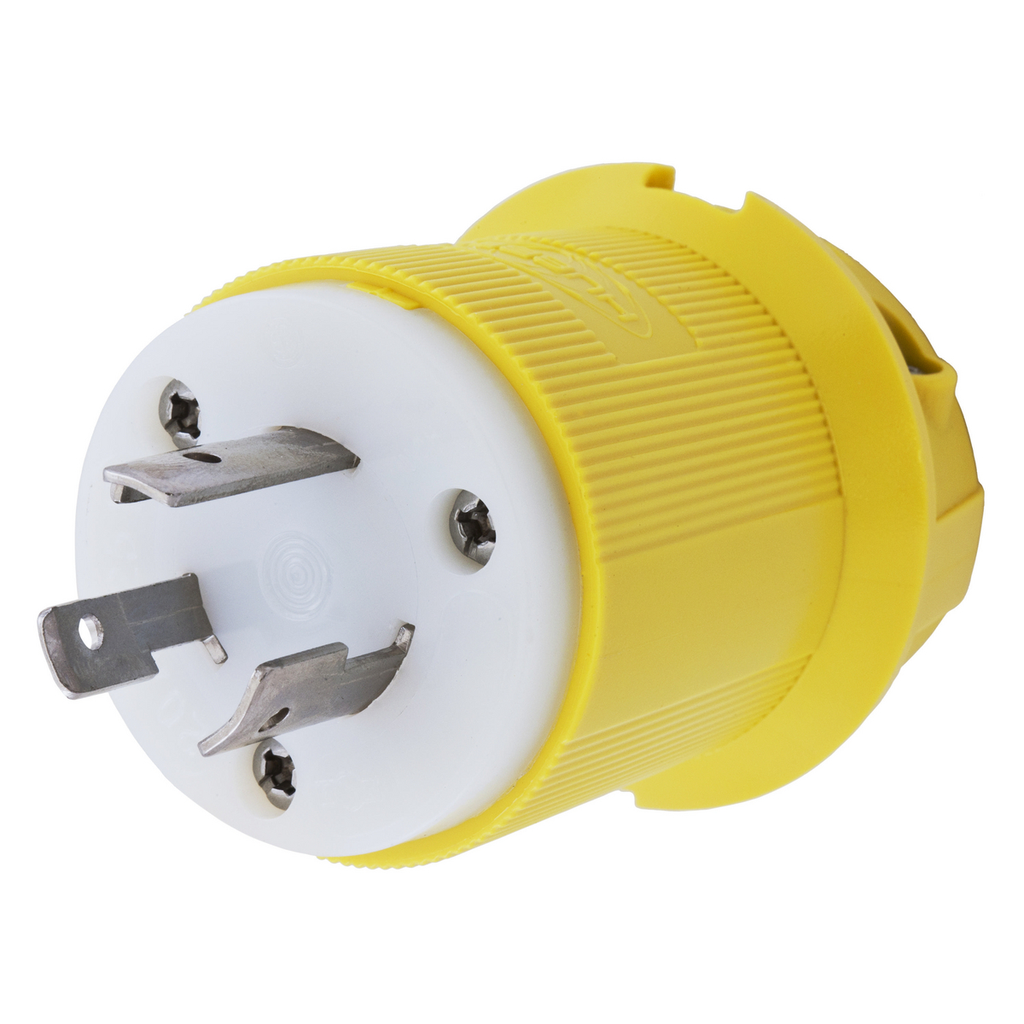 Hubbell HBL23CM11 20 Amp 125 Volt 2-Pole 3-Wire NEMA L5-20P Yellow Locking Plug Product image for Hubbell HBL23CM11 20 Amp 125 Volt 2-Pole 3-Wire NEMA L5-20P Yellow Locking Plug
