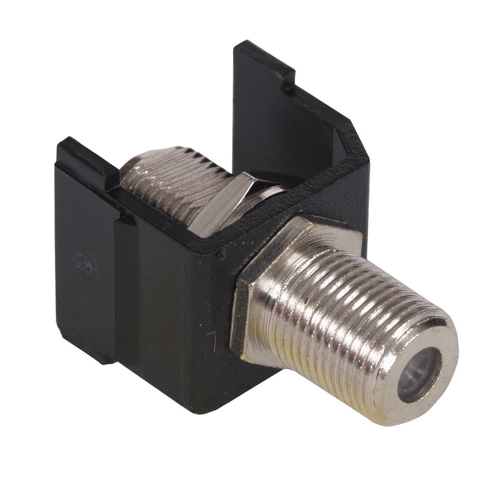 Product image for Hubbell SFFBX Black F-Type Audio/Video Keystone Connector