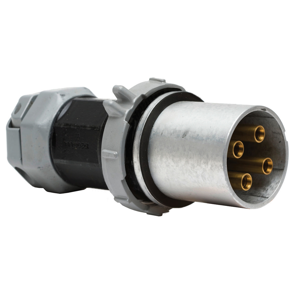 Product image for Hubbell HBL4200PS2W 200 Amp 600 VAC 250 VDC 3-Pole 4-Wire Style II Watertight IEC Pin and Sleeve Plug
