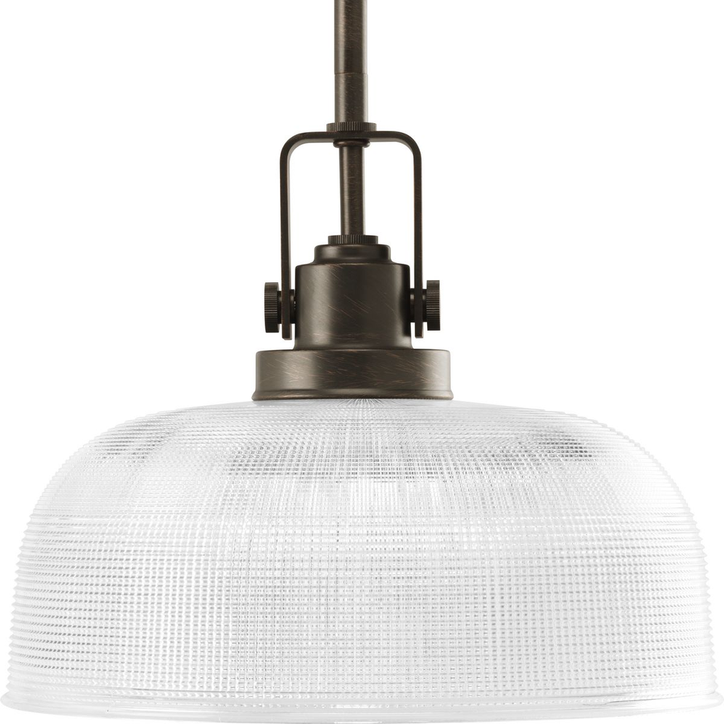 Product image for Progress P5026-74 Archie Collection One-Light Venetian Bronze Clear Prismatic Glass Coastal Pendant Light