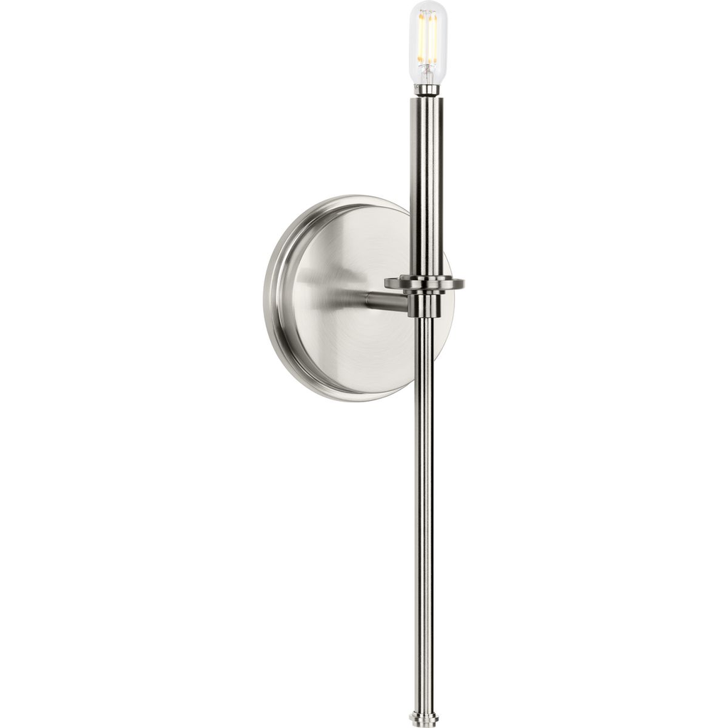 Product image for Progress P710106-009 Elara Collection One-Light New Traditional Brushed Nickel Wall Light