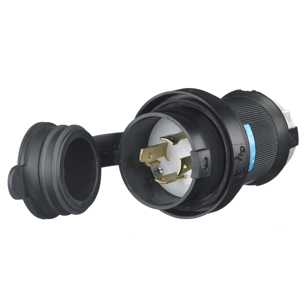 Hubbell HBL2721-SW 30A 3Ph 250V AC Twist-Lock Watertight SAFETY-SHROUD Gray VALOX Plug Product image for Hubbell HBL2721-SW 30A 3Ph 250V AC Twist-Lock Watertight SAFETY-SHROUD Gray VALOX Plug