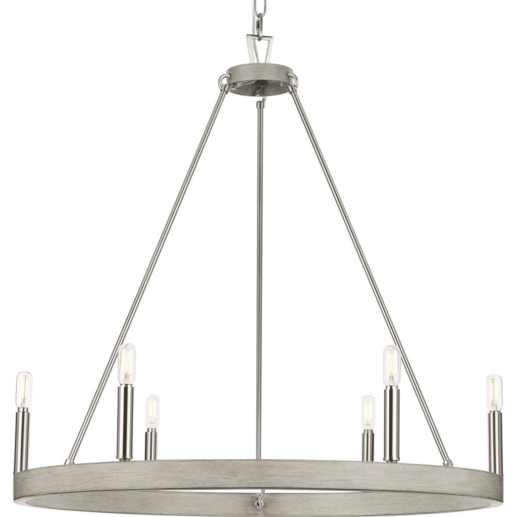 Product image for PROG P400302-009 6 LIGHT CHANDELIER