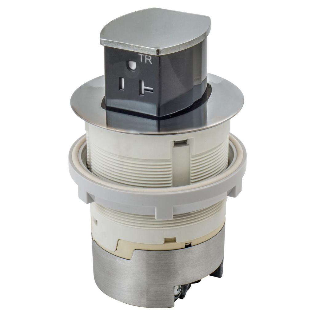 Product image for 20A KIT KTCN CNTR RCPT FLUSH NICKEL