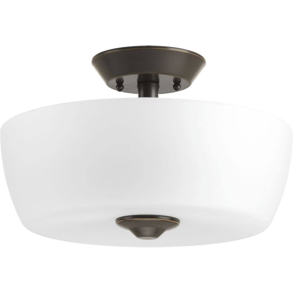 Product image for Progress P350060-020 Leap Collection Two-Light 14" Semi-Flush Mount