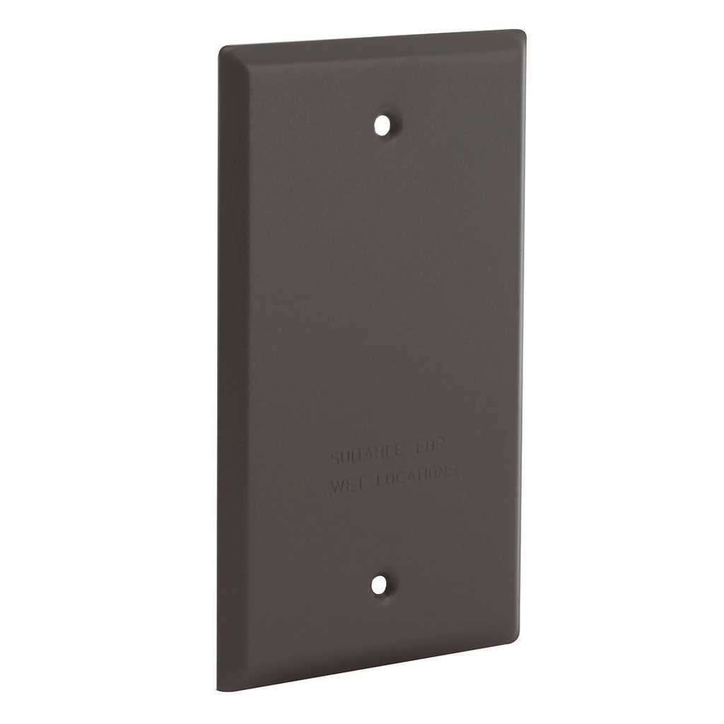 Product image for Bell 5173-7 1-Gang Weatherproof Cover, Vertical/Horizontal, Blank, Bronze, Carded