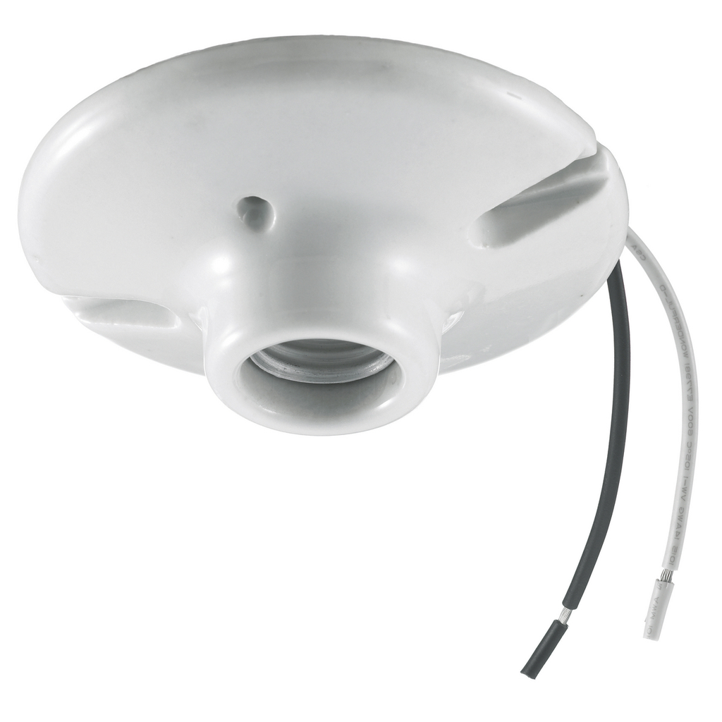 Product image for Hubbell RL8806 600 W 250 Volt White 6 Inch Pigtail Keyless Lampholder