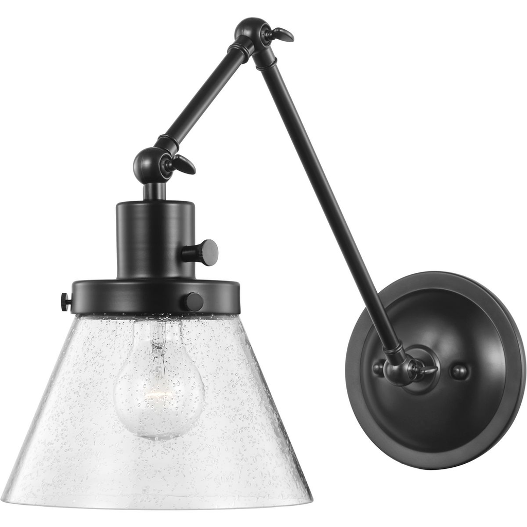 Product image for Progress P710094-031 Hinton Collection Black Swing Arm Wall Light