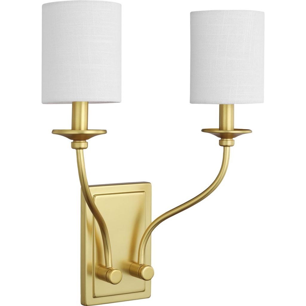 Product image for Progress P710019-012 Bonita Collection Satin Brass Two-Light Wall Sconce