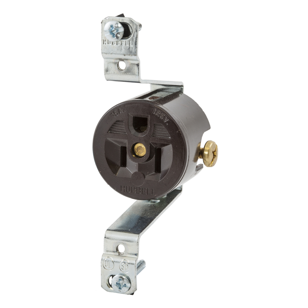 Product image for Hubbell HBL5236M2 SGL RECEPTACLE w/PLT