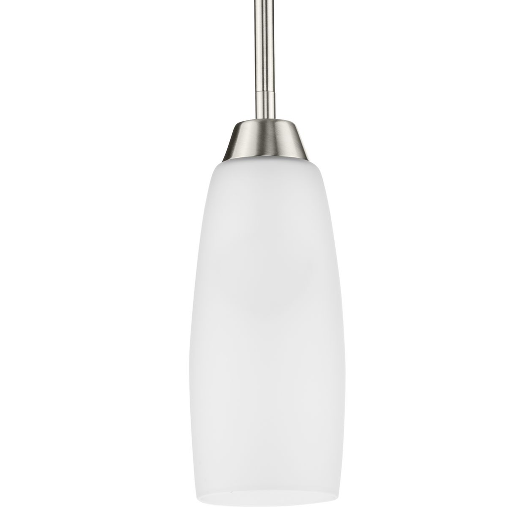 Product image for Progress P5167-09 Wisten Collection One-Light Brushed Nickel Etched Glass Modern Mini-Pendant Light