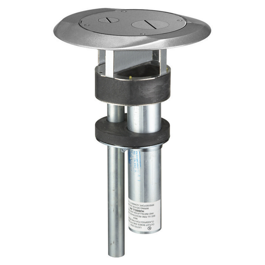 Product image for Hubbell S1PTFFGY Gray 1-Piece Furniture Feed Concrete Floor Fire Rated Poke-Through Device