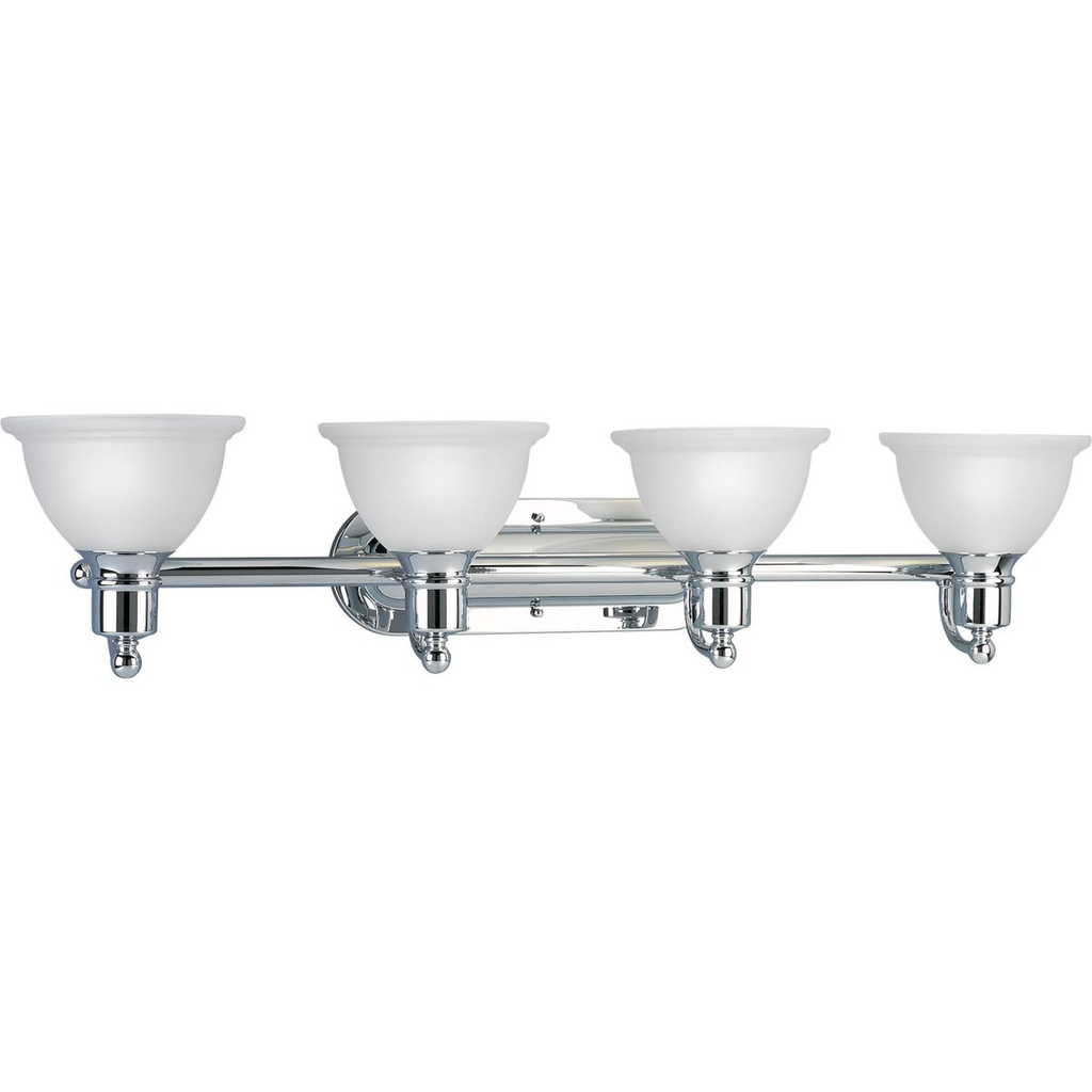 Product image for Progress P3164-15 Madison Collection Four-Light Polished Chrome Etched Glass Traditional Bath Vanity Light