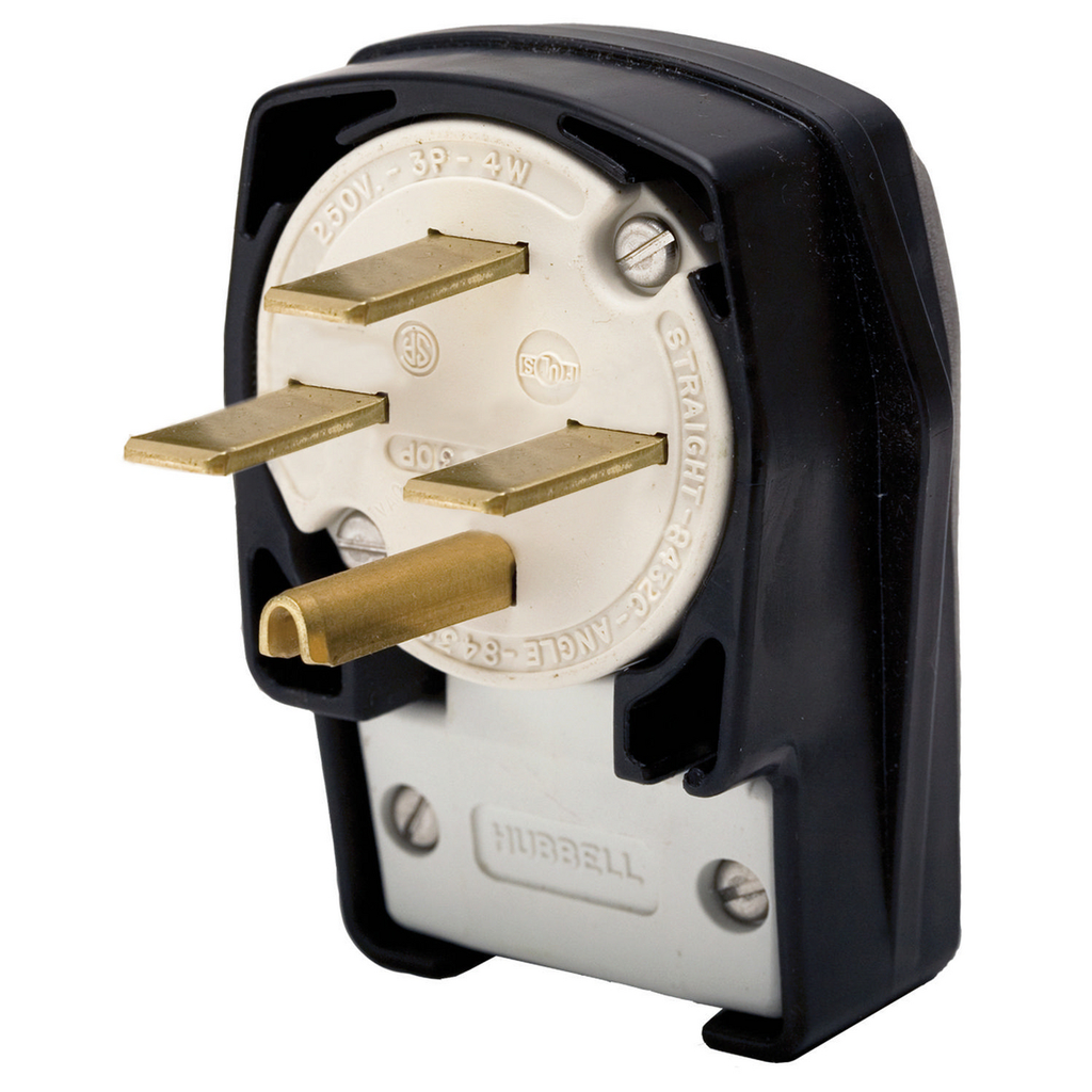 Hubbell HBL8432C 30 Amp 3-Phase 250 VAC 3-Pole 4-Wire NEMA 15-30P Black Nylon Straight Blade Plug Product image for Hubbell HBL8432C 30 Amp 3-Phase 250 VAC 3-Pole 4-Wire NEMA 15-30P Black Nylon Straight Blade Plug