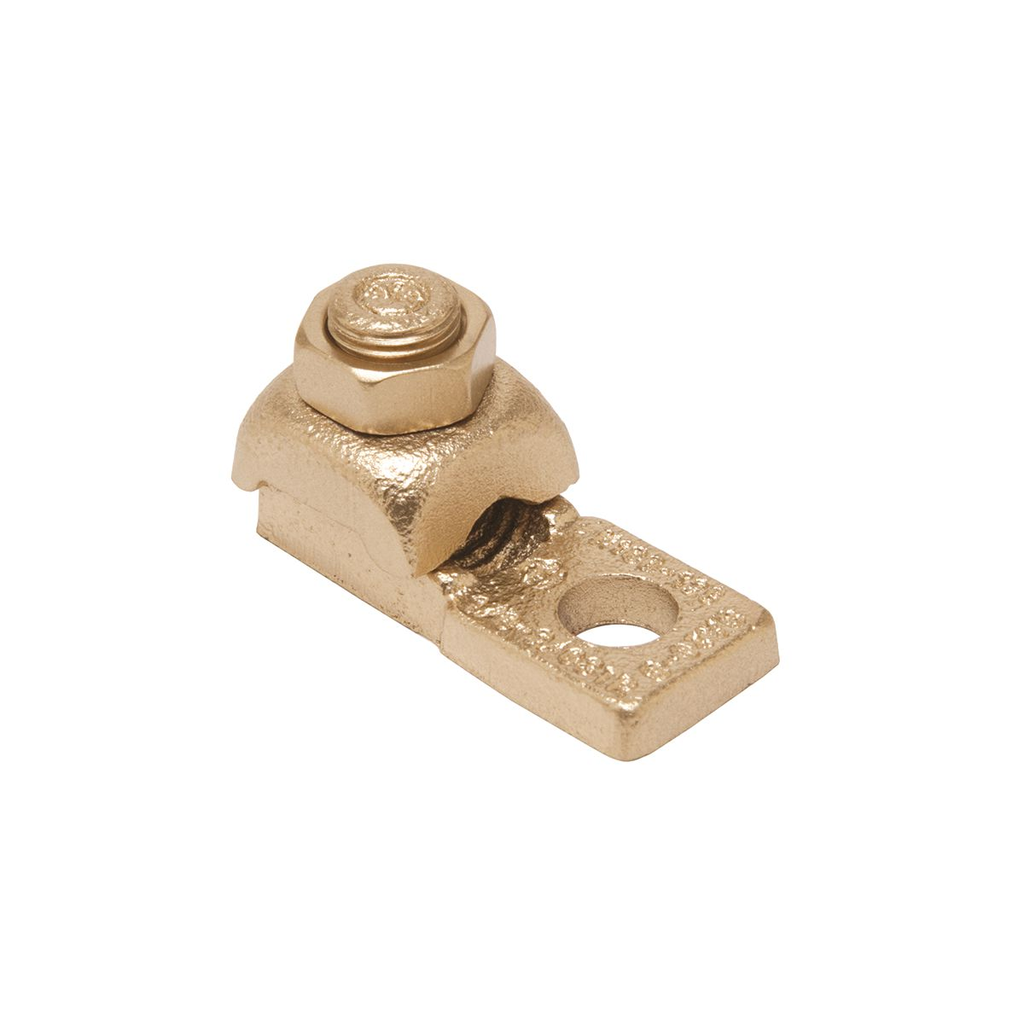 Burndy QA1CB Copper Terminal, Heavy Duty, 1 Hole, 4-1 AWG (Str), 1/4" Stud, 1 Screw Product image for Burndy QA1CB Copper Terminal, Heavy Duty, 1 Hole, 4-1 AWG (Str), 1/4" Stud, 1 Screw