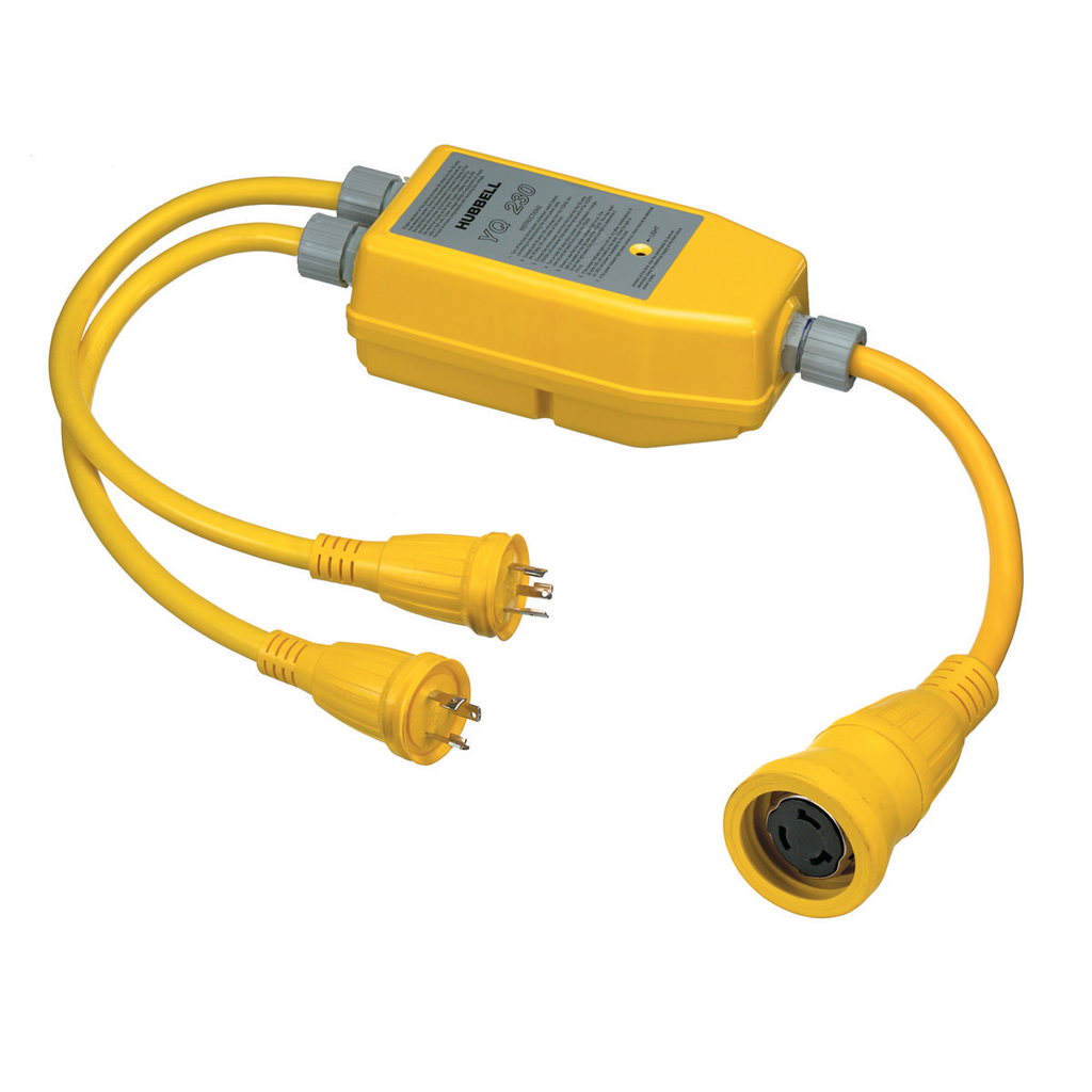 Product image for Hubbell YQ230 Marine ADAP, 2-30A TO 1-50A 125/250V