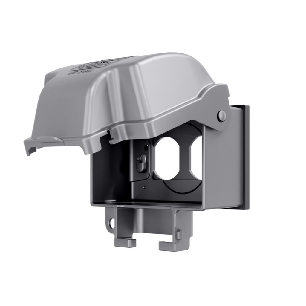 Product image for Taymac MX3300 1-Gang Weatherproof In-Use Cover, EXTRA DUTY, Horizontal, 8-in-1, 3-1/2 in. Deep, Gray