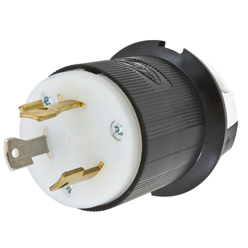 Hubbell HBL2631 30 Amp 277 Volt 2-Pole 3-Wire NEMA L7-30P Black and White Locking Plug Product image for Hubbell HBL2631 30 Amp 277 Volt 2-Pole 3-Wire NEMA L7-30P Black and White Locking Plug