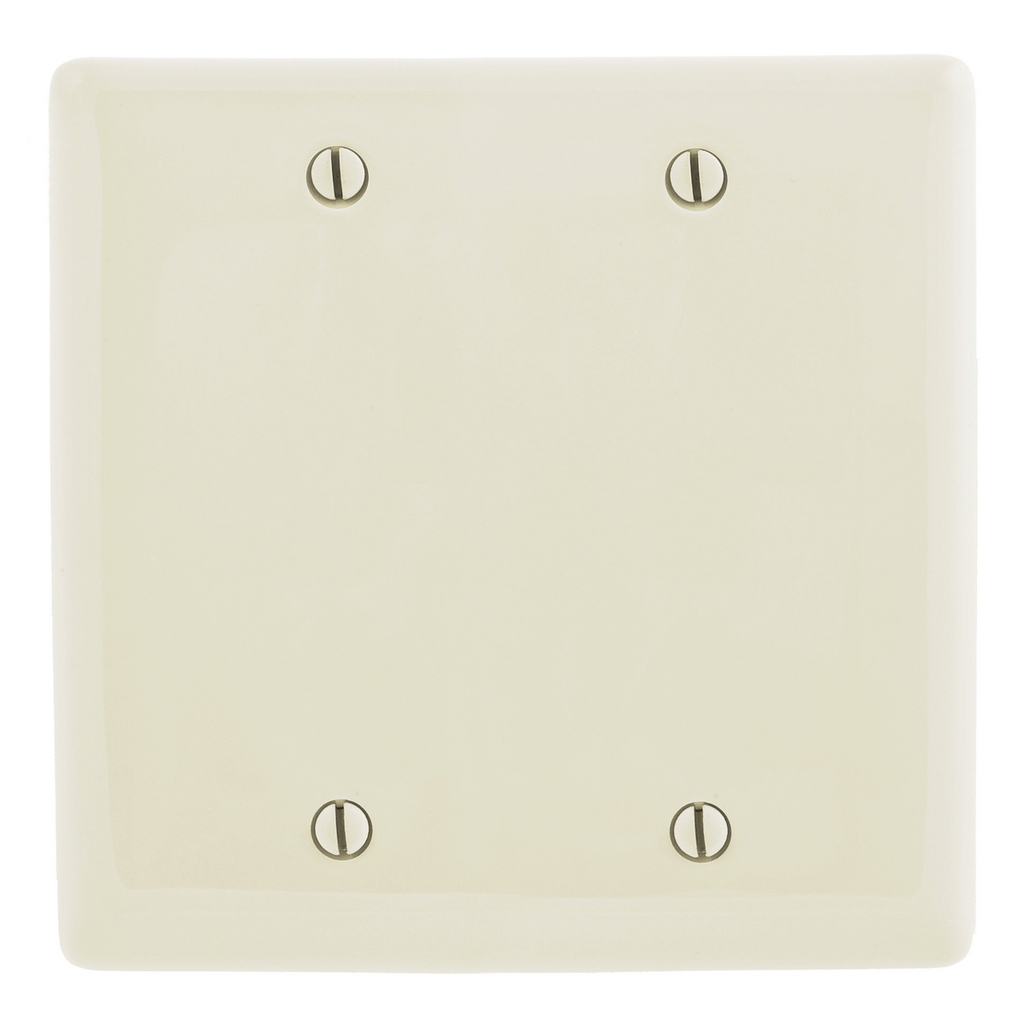 Product image for Hubbell NPJ23LA 2-Gang Light Almond 2 Box Mount Blank Mid-Size Wall Plate
