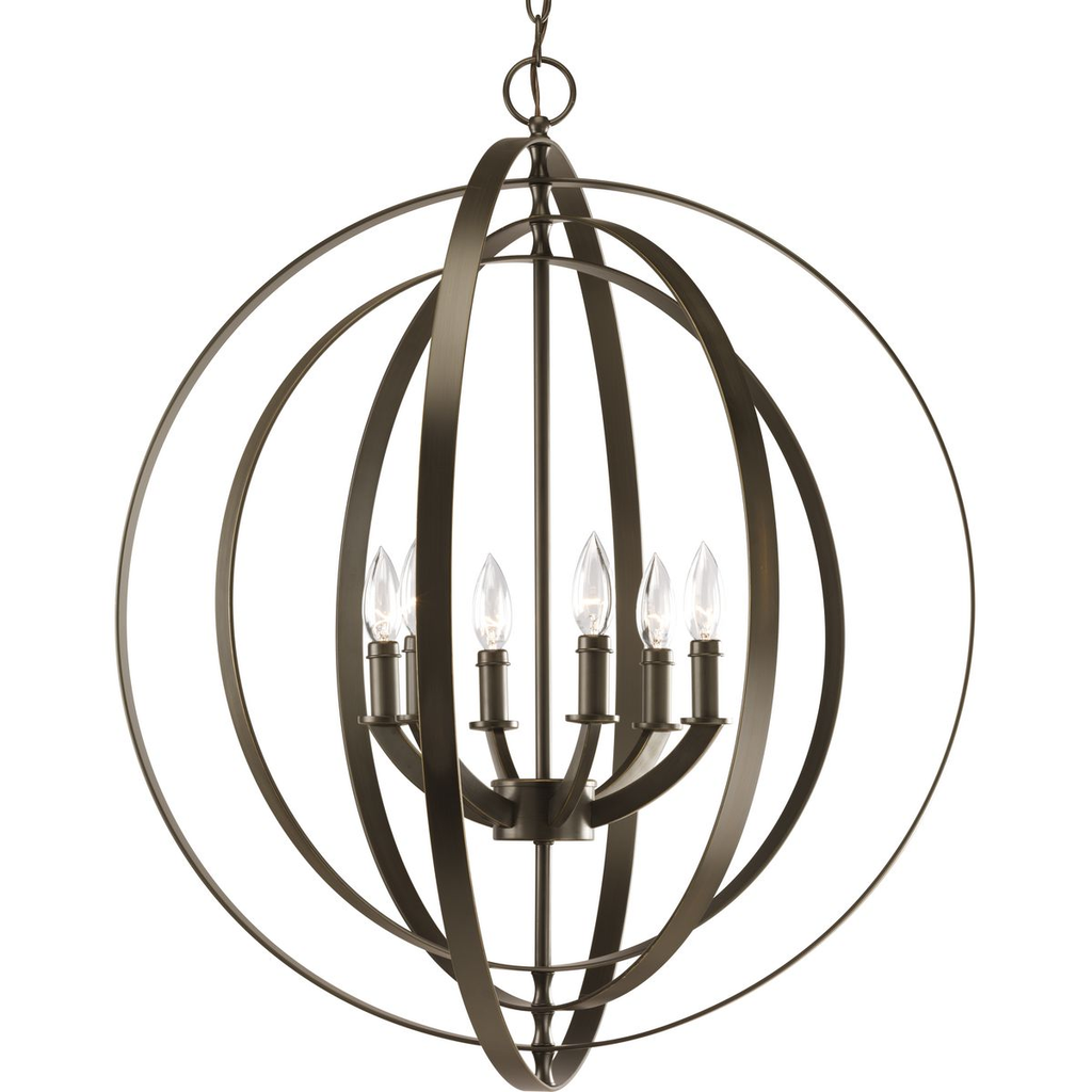 Product image for Progress P3889-20 Equinox Collection Six-Light Foyer Pendant