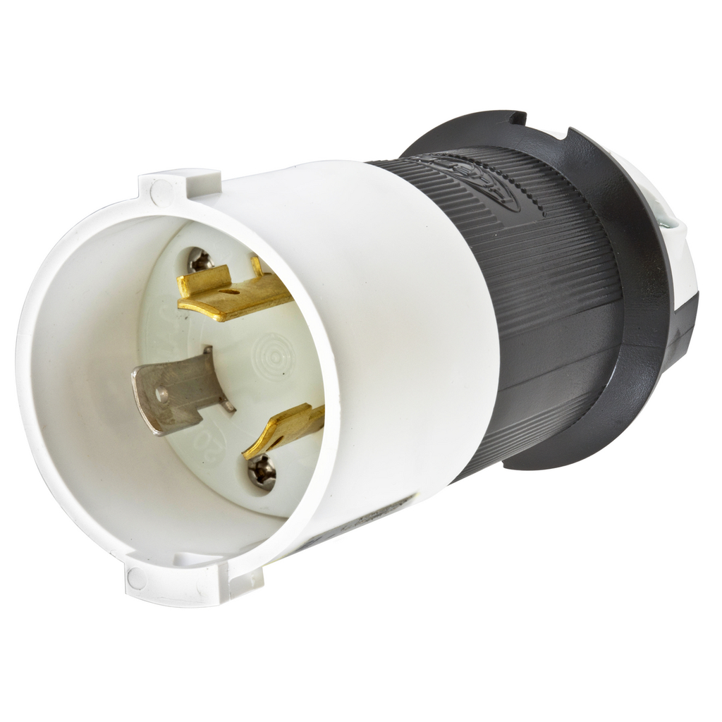 Hubbell Wiring Devices HBL2331S 20 Amp 277 Volt 2-Pole 3-Wire NEMA L7-20P Black and White Locking Plug Product image for Hubbell Wiring Devices HBL2331S 20 Amp 277 Volt 2-Pole 3-Wire NEMA L7-20P Black and White Locking Plug