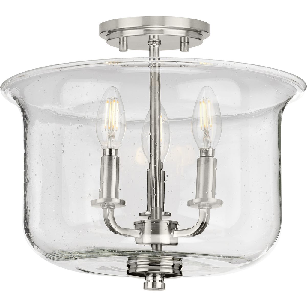 Progress P350153-009 Winslett Collection Brushed Nickel Three-Light Semi-Flush Convertible Product image for Progress P350153-009 Winslett Collection Brushed Nickel Three-Light Semi-Flush Convertible
