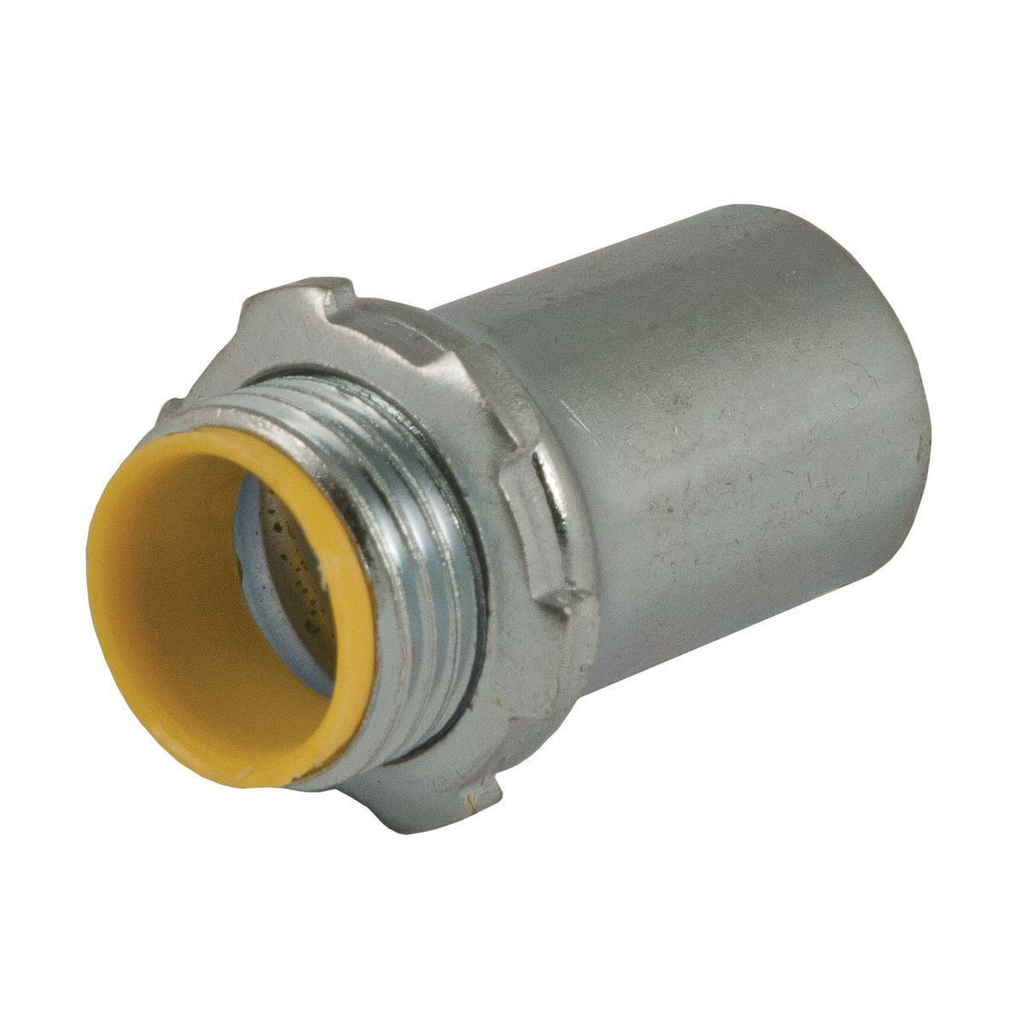 Product image for RACO 1993 3/4 Inch Zinc Electroplated Steel Insulated Indenter EMT Connector
