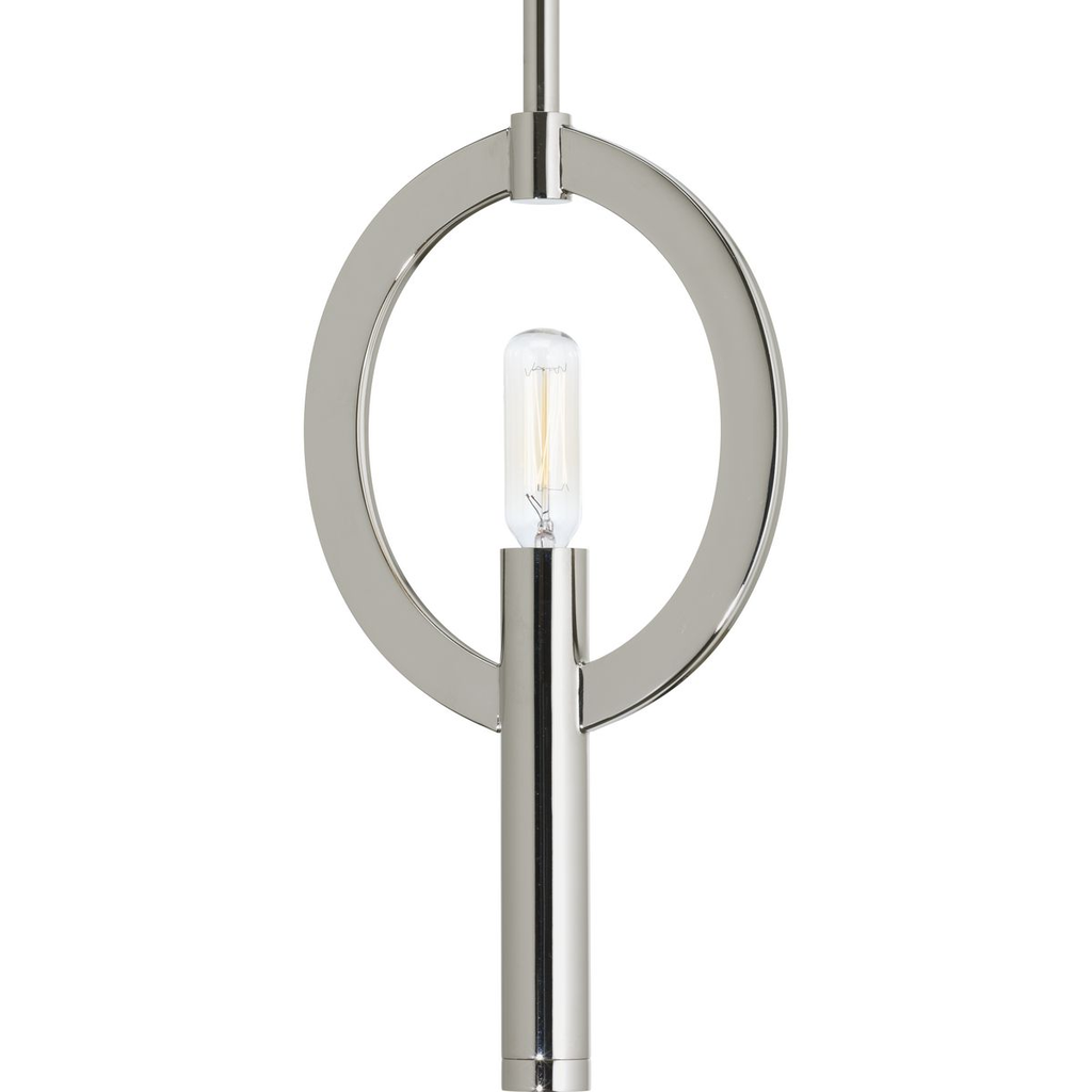 Product image for Progress P5061-104 Draper Collection One-Light Polished Nickel Luxe Mini-Pendant Light
