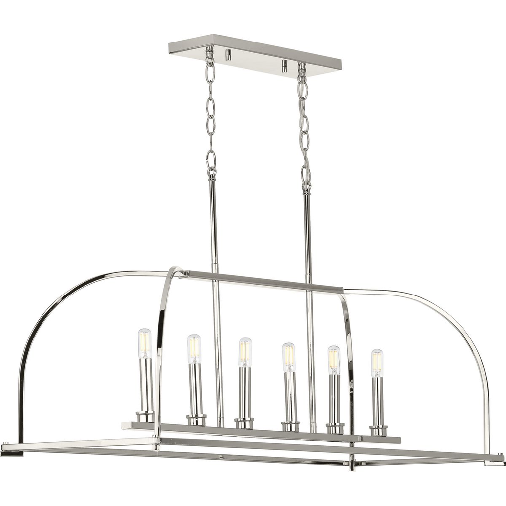 Product image for Progress P400175-104 Seneca Collection Six-Light Linear Chandelier
