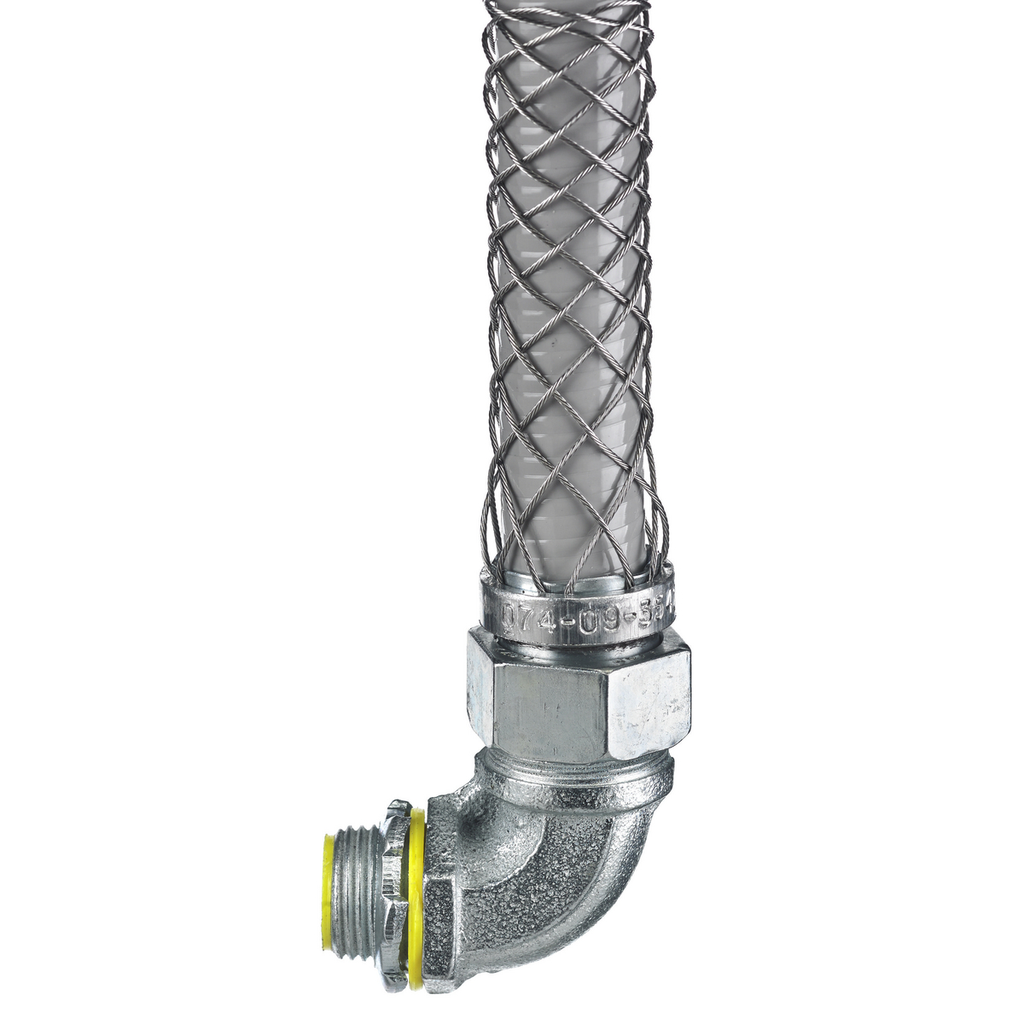 Product image for Hubbell / Kellems 074093541 Liquidtight System, 90 Degree, 3/8", Insulated with Mesh
