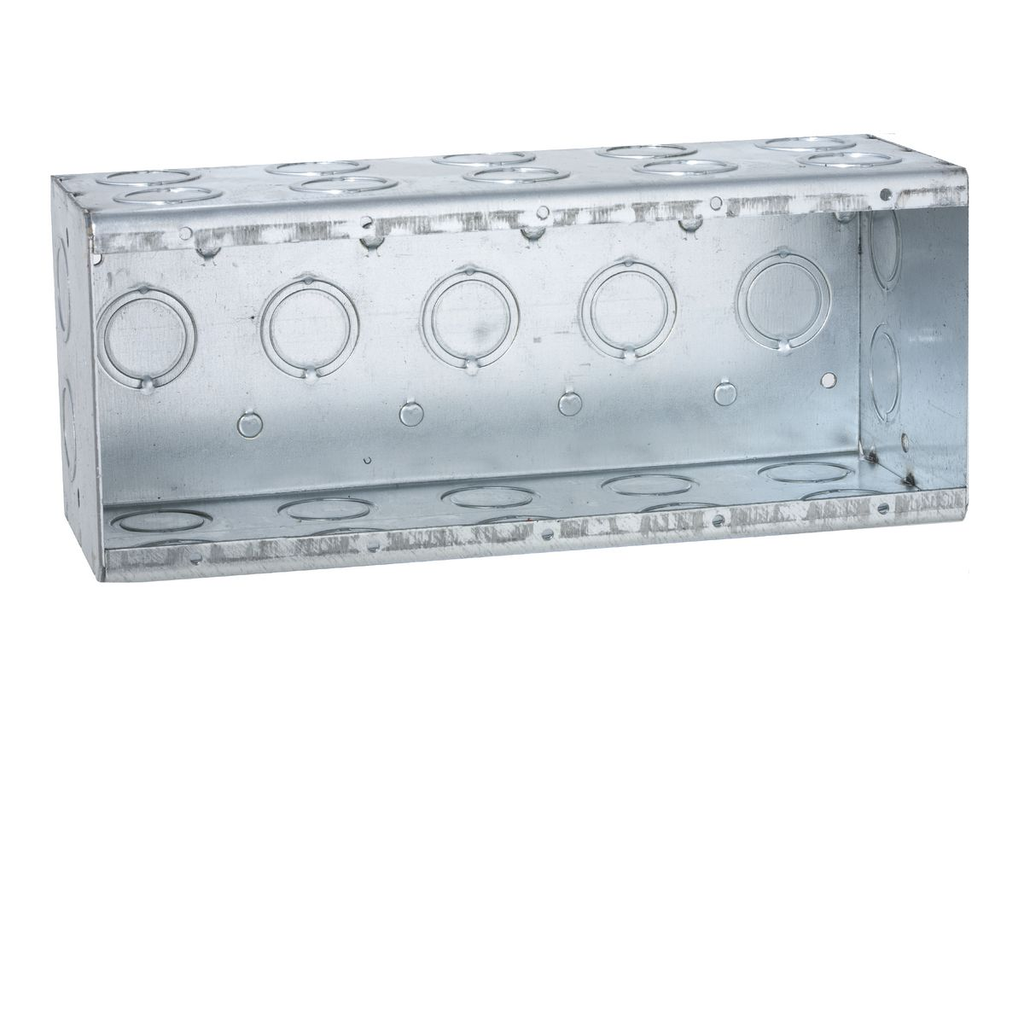 Product image for Raco 699 Masonry Box, 5 Device, Non-gangable, 3-1/2" Deep, 1/2" & 3/4" End Knockouts