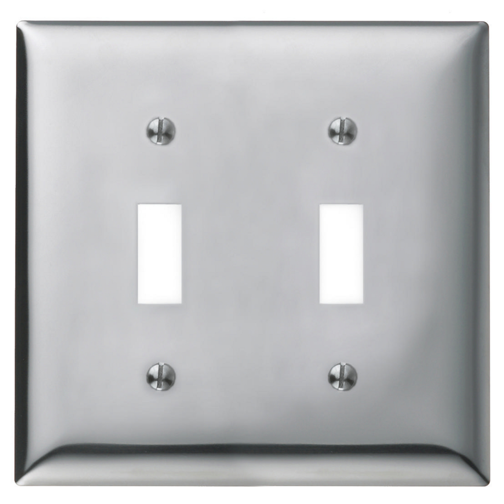 Product image for Hubbell SCH2 WALLPLATE, 2-G, 2) TOG, CHR PLT