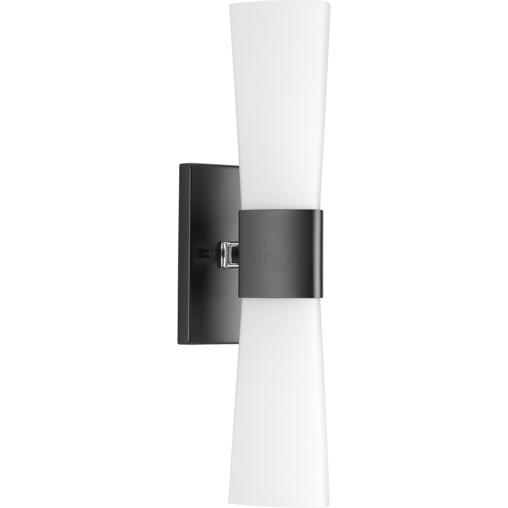 Product image for Progress P300062-031 Zura Collection Two-Light Matte Black Etched Opal Glass Modern Bath Vanity Light