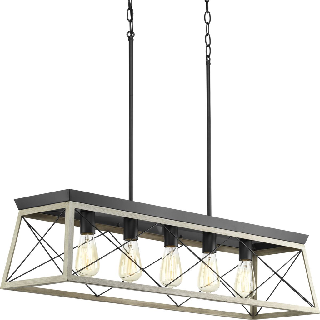 Product image for Progress P400048-143 Briarwood Collection Five-Light Linear Chandelier