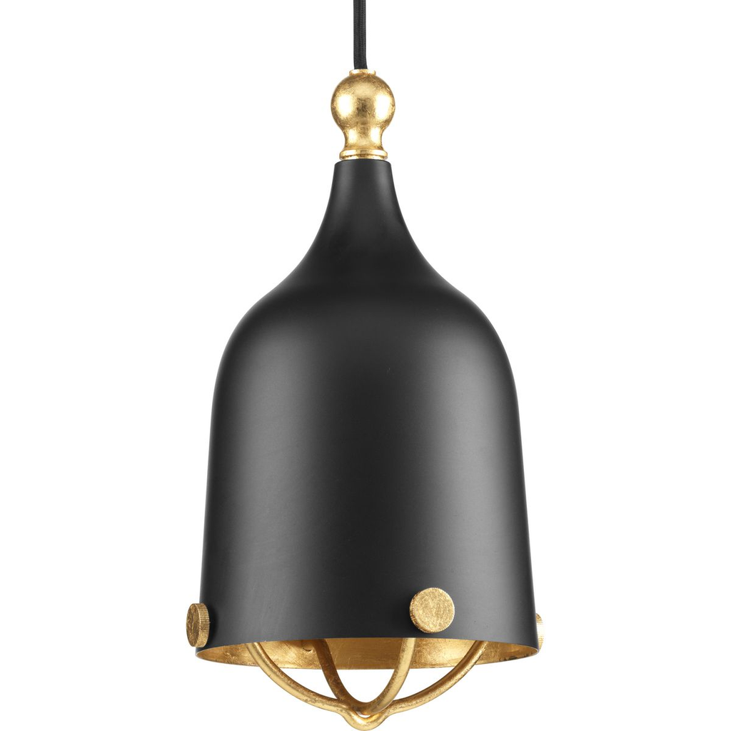 Product image for Progress P500032-031 Era Collection One-Light Matte Black and Gold Global Pendant Light