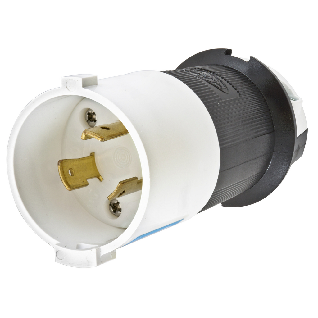 Hubbell HBL2321S 20 Amp 250 Volt 2-Pole 3-Wire NEMA L6-20P Black and White Locking Plug Product image for Hubbell HBL2321S 20 Amp 250 Volt 2-Pole 3-Wire NEMA L6-20P Black and White Locking Plug