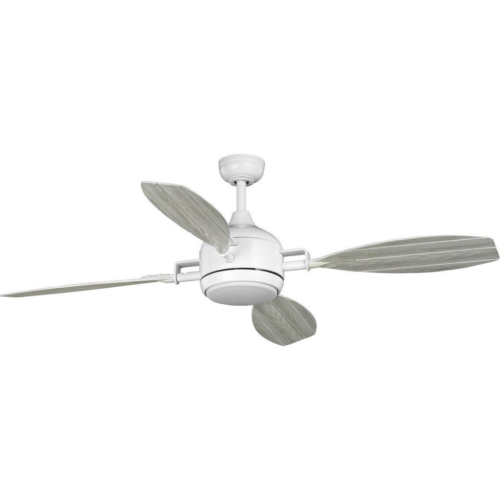 Product image for Progress P250040-028-30 Rudder Collection Indoor/Outdoor 56" Four-Blade Satin White Ceiling Fan