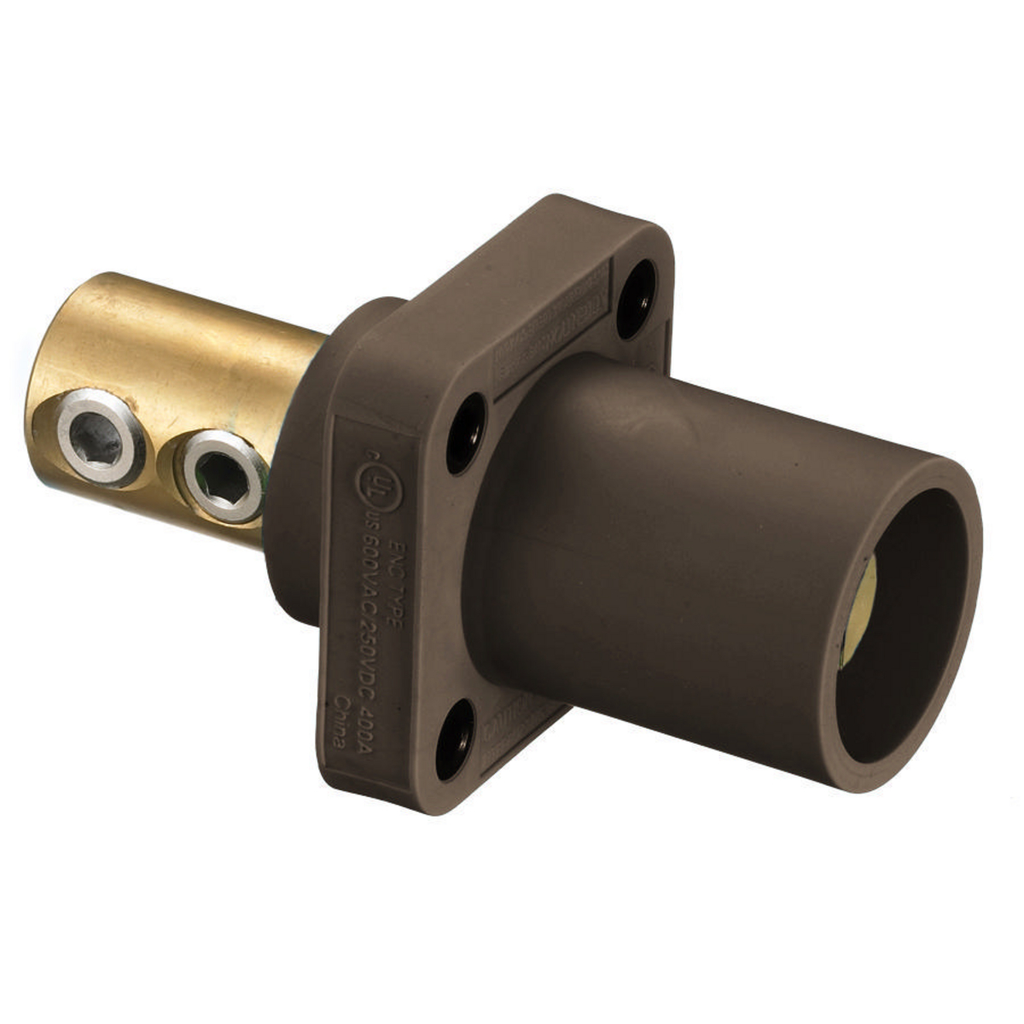 Product image for Hubbell HBLMRBN Single Pole, 300/400A Male Receptacle, SCRW, BR