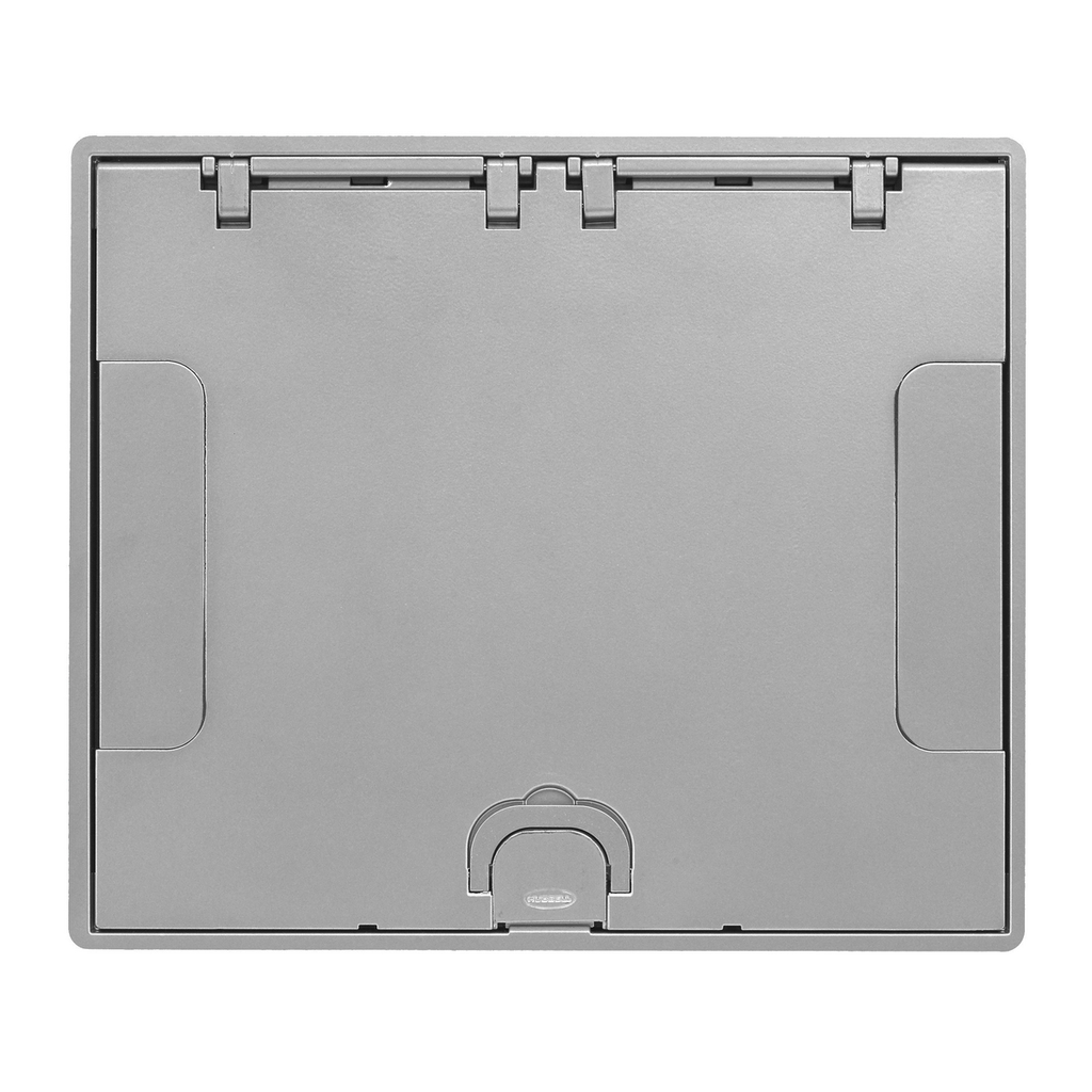 Product image for Hubbell 610GTCVRALU TILE CVR, 6/10G, FLUSH, ALUMINUM POWDER