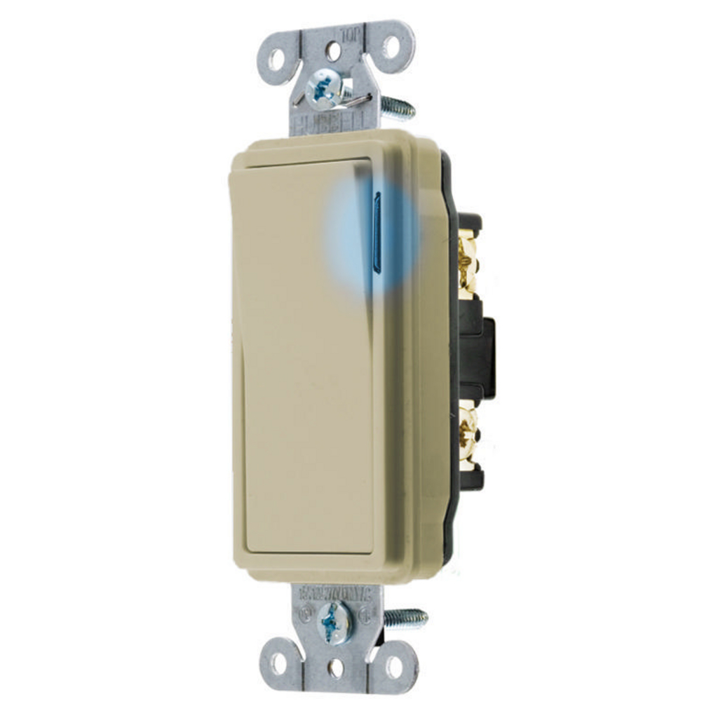 Product image for Hubbell DS120IL SWITCH, DECO SER, SP, 20A 120/277V, ILIV