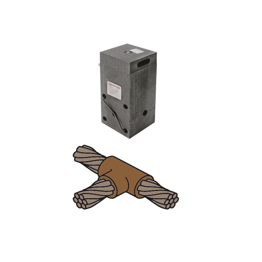 Product image for Burndy B246 Mold, Horizontal Cable Tap to Horizontal Cable Run, 4/0 AWG (Run), 2 AWG (Tap), 90 Weld Metal
