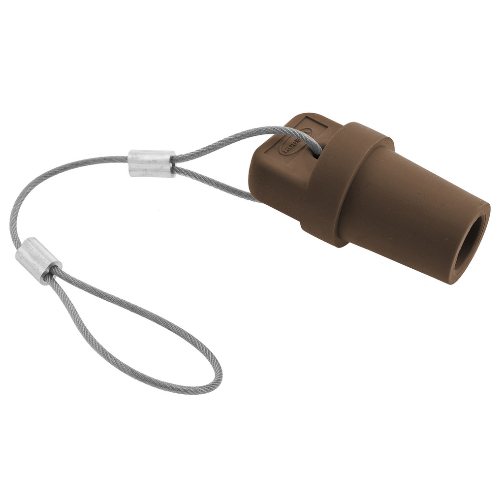 Product image for Hubbell HBLMCAPBN Brown Male Cam Type Plug/Receptacle Protective Cap
