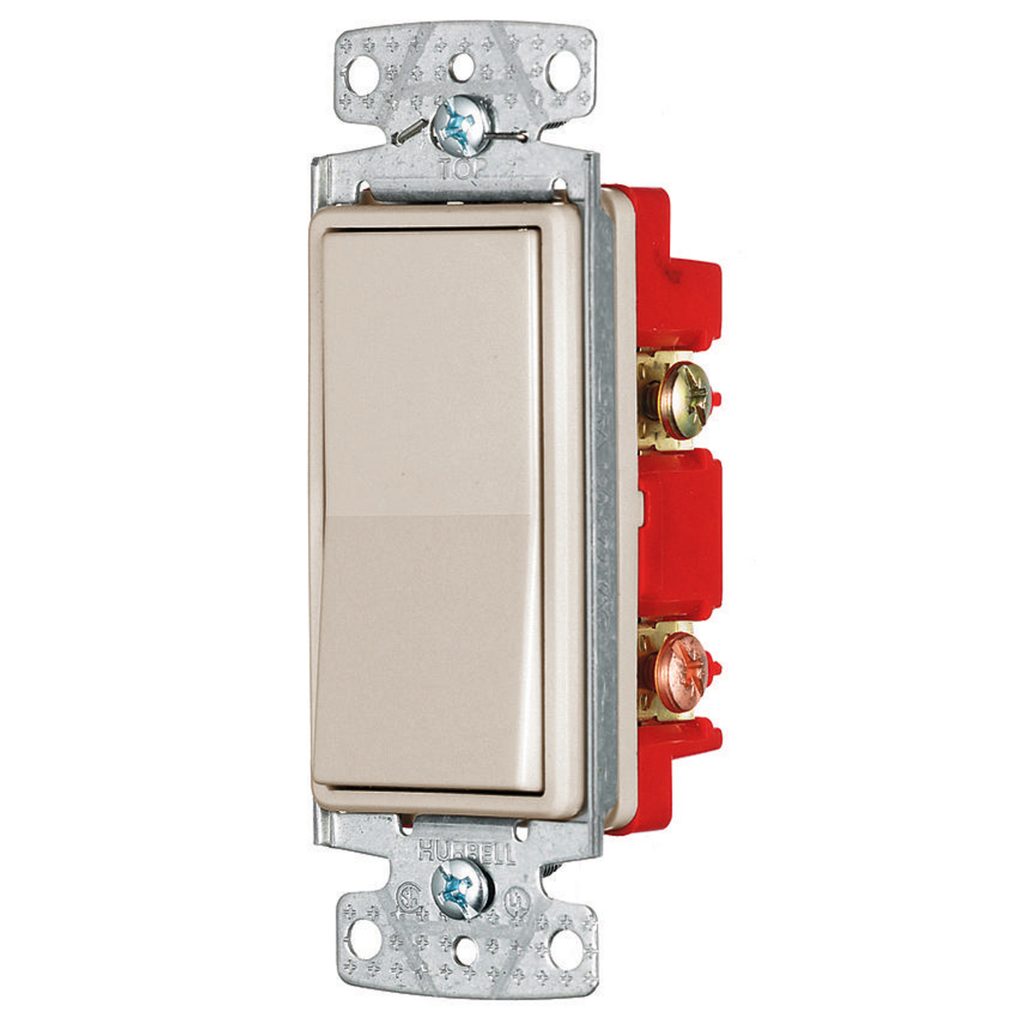 Product image for Hubbell Wiring Devices RSD415AL 15 Amp 120/277 VAC 4-Way Almond Rocker Switch