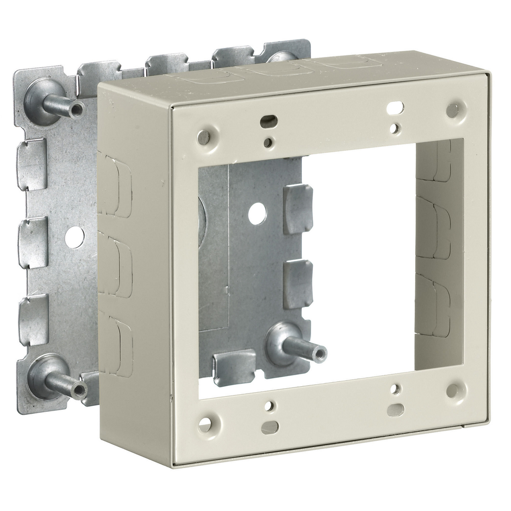 Mayer-DDS-Metal Raceway, Box, 2-Gang, Standard Depth, HBL500/700/750 Series, Ivory-1