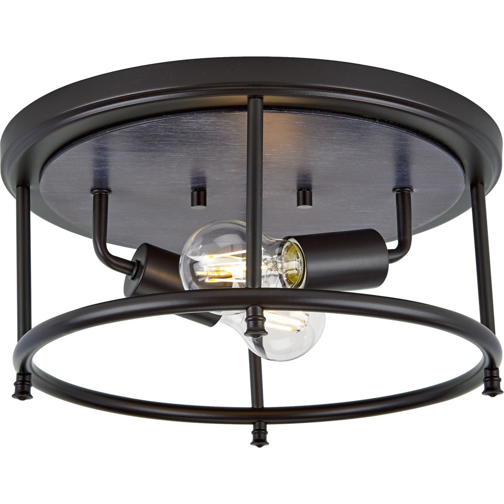 Product image for Progress P350151-031 Durrell Collection Two-Light Black 13" Flush Mount