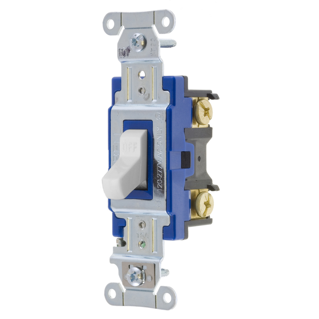 Product image for Hubbell 1203W SWITCH, HUBPRO, 3-WAY, 15A 120/277V, WH
