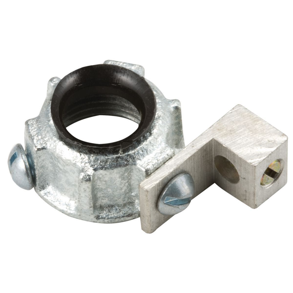 Product image for Raco 1222 1/2" 150deg Rigid/IMC Grounding Bushing, Feed-Through-Lug, Insulated